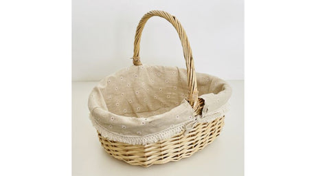 imagine produs Cos impletit din nuiele cu toarta 40x33cm natur