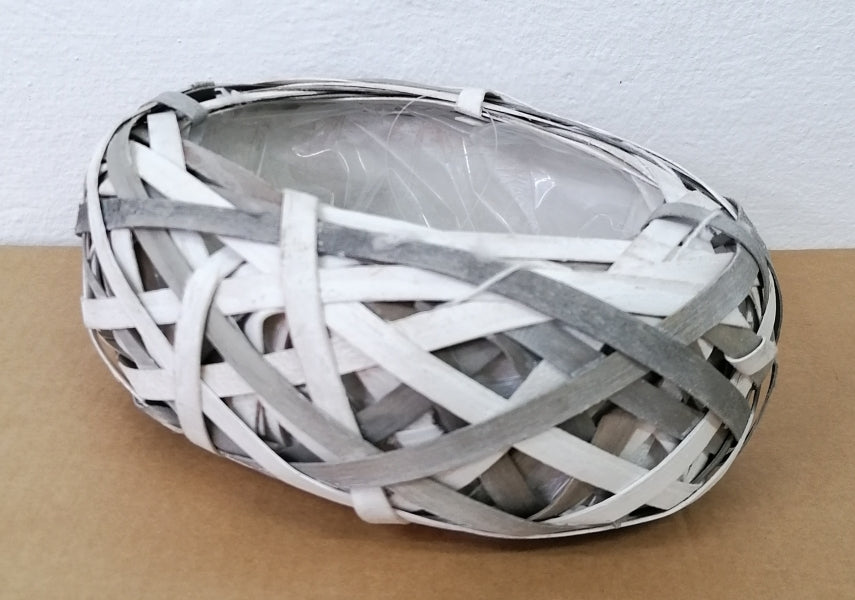 imagine produs Cuib oval din nuiele 21x29x8cm gri