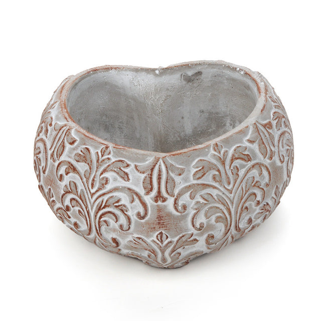 imagine produs Bol inima Tendril din piatra 20x20x11cm gri antic