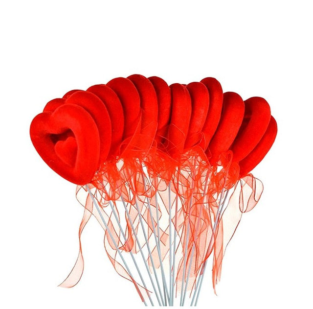 imagine produs Pick inima din catifea 5xH18cm S/12