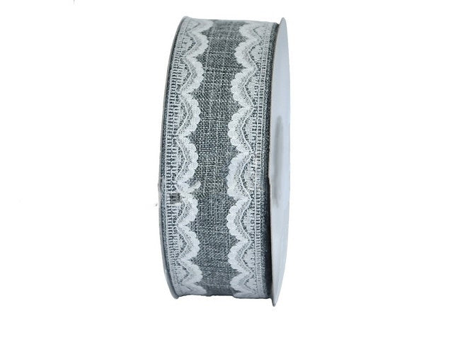 Banda decor textil 38mmx10m gri