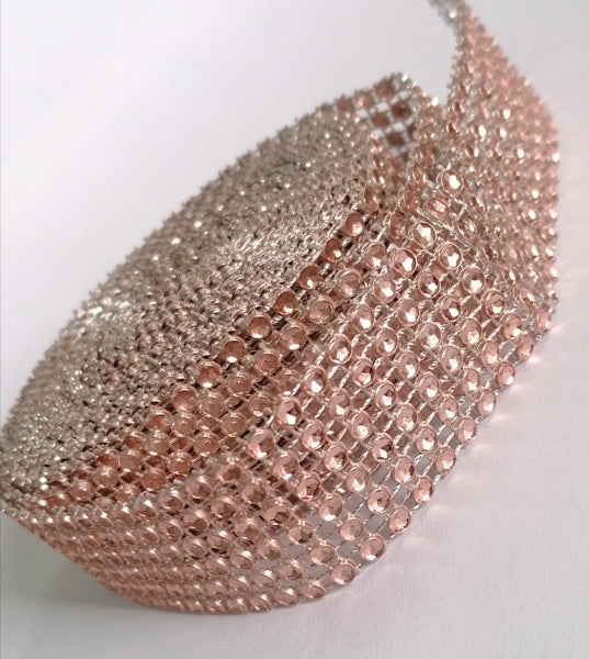 Banda decor stras 3cmx4.57m rose gold