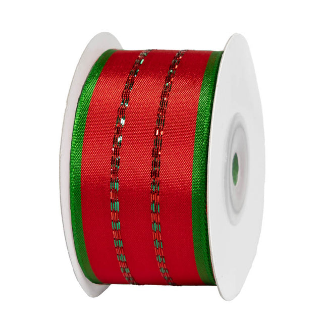 Banda decor textil 38mmx10m rosu