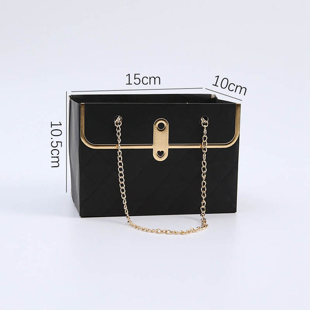 Geanta pelant placat cu aur 15x10x10.5cm negru