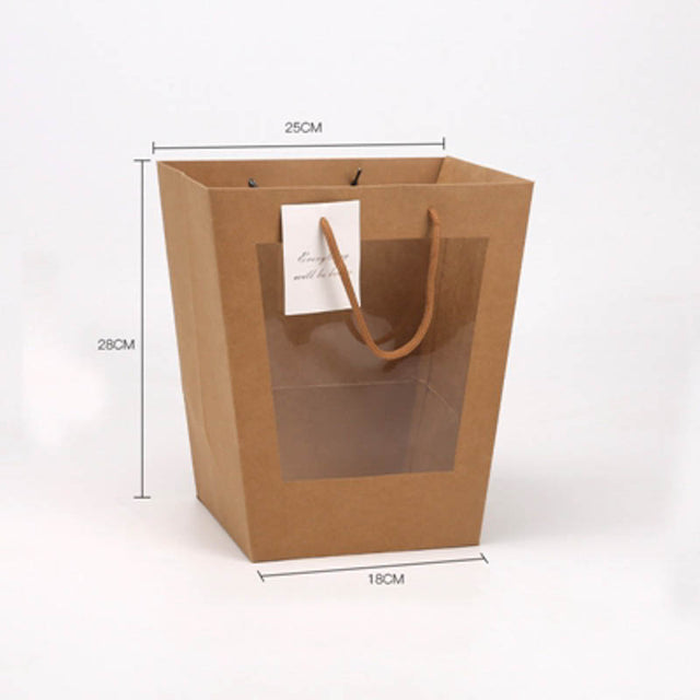 imagine produs Pungi cadou cu fereastra 28x18x25cm natur