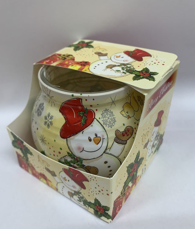 Candela parfumata in pahar Snowman