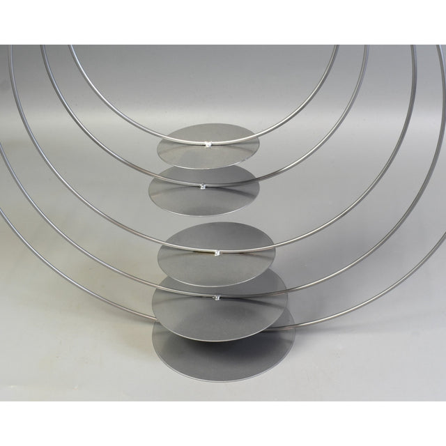 Set cerc metalic pe talpa 20/25/30/35/40cm argintiu