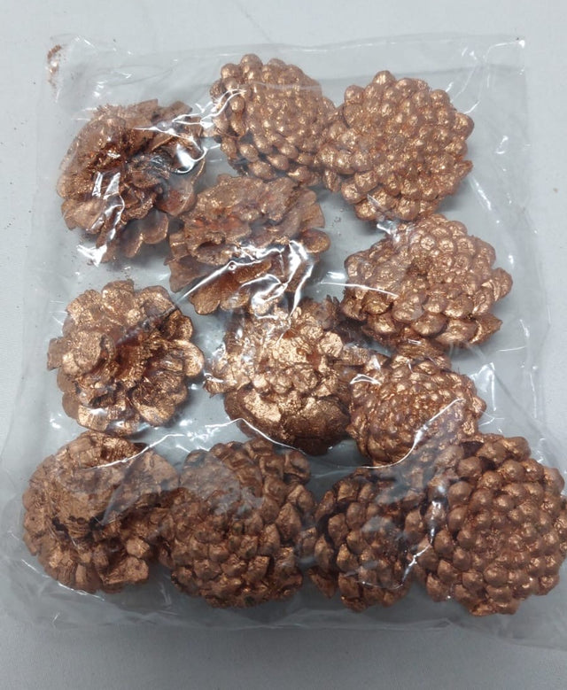 Trandafiri din conuri bronz cu glitter