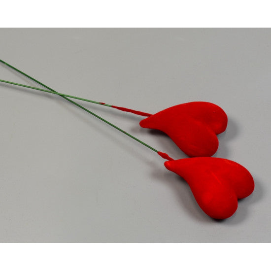 Pick inima catifelat 5X5X4cm,24buc/pachet