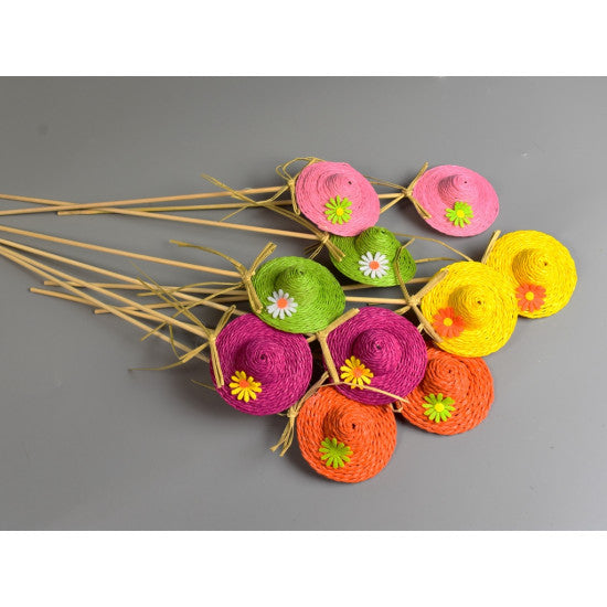 Pick palarie de paie 5,5cm S/10 culori mixte