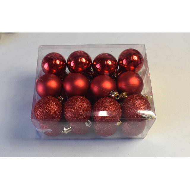 Glob plastic 4cm,24buc/pachet rosu