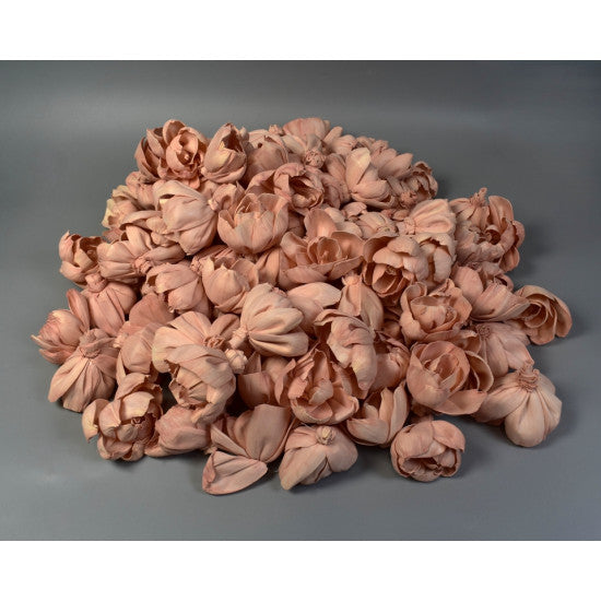 Cap trandafir bujor Ming 6 cm, preparat roz (set 100 buc.)