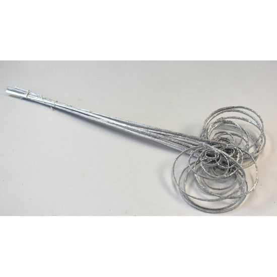 Fire cane indoite argintiu cu glitter