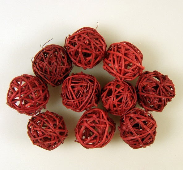 imagine produs Mingi din nuiele 4cm inalbit