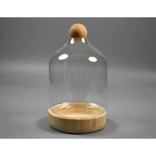 Bol din sticla/lemn 14,5x28,5cm