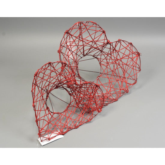 Suport buchet din hartie forma inima rosu 20cm