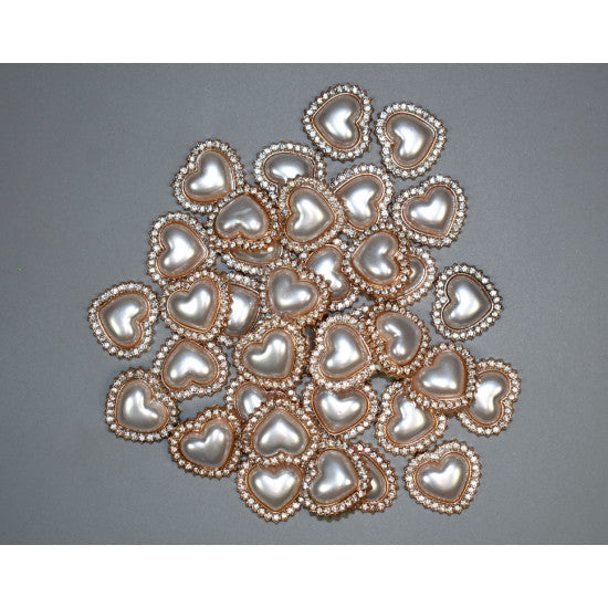 Medalie cu pietre forma inima 2,4cm alb