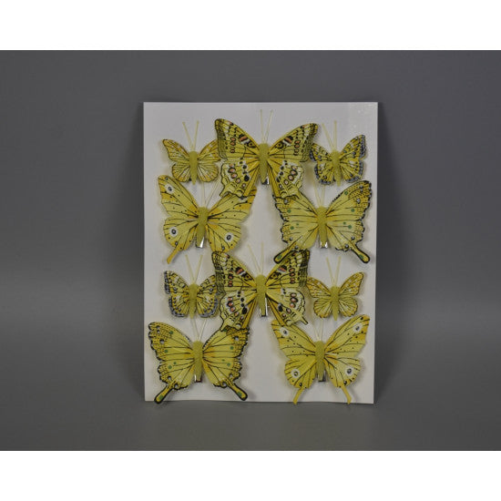 Fluturi cu clame 5-8cm galben