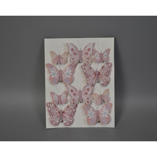 Fluturi cu clame 5-8cm roz deschis