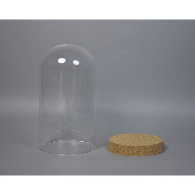 Cupola din sticla cu blat din pluta 25x12cm