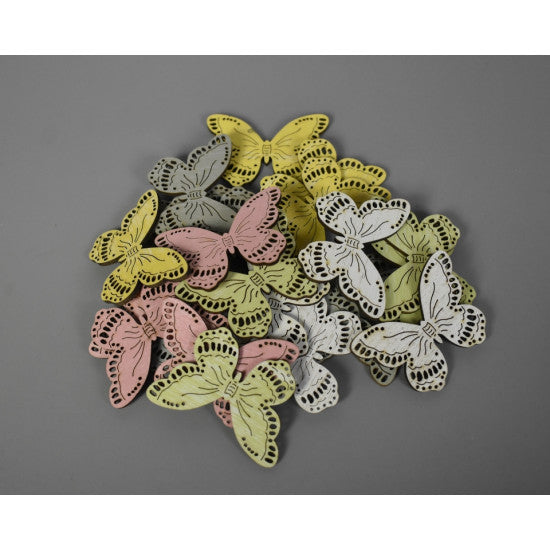 Figurine fluturi pastel 5cm culori mix 24buc/pachet