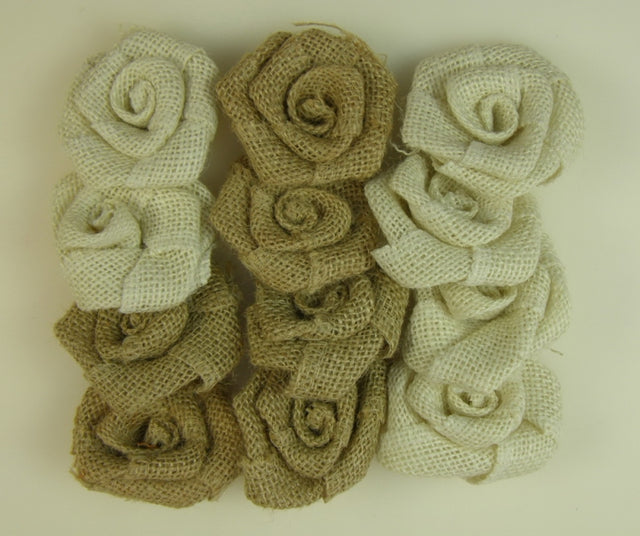 imagine produs Flori din yuta 6cm s/12 alb