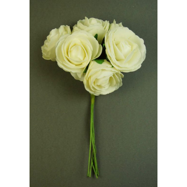 Buchet trandafir polifoam 5,5cm crem
