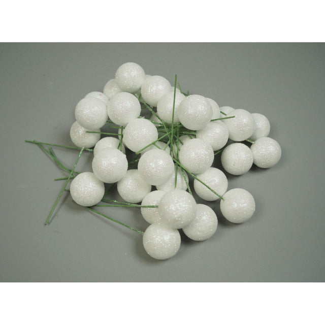 Pick bilute 2.5cm alb cu glitter