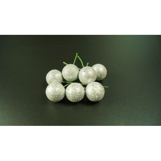 Pick bilute 2.5cm argintiu cu glitter