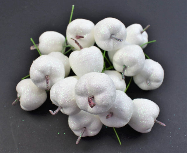 Pick mere 3.5cm cu glitter alb