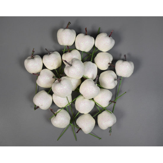 Pick mere 3.5cm cu glitter alb