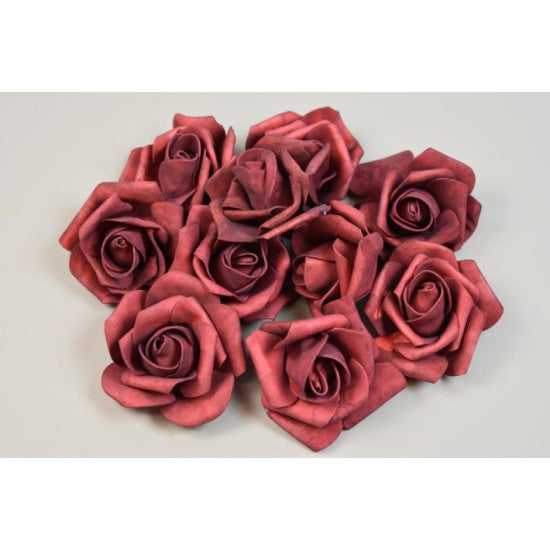 Cap trandafiri polifoam 7cm bordeaux 60buc/pachet