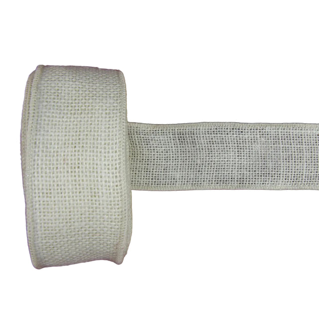 Banda decor yuta cu sarma 5cmx10m alb