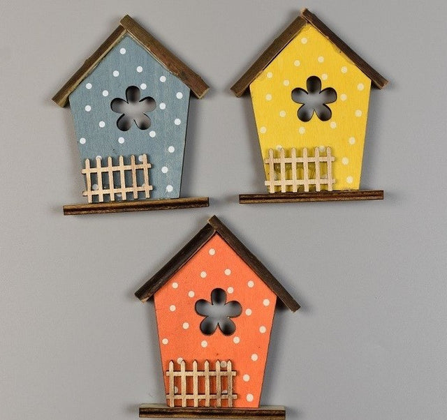 Fig.casa cu gard 9.5cm gri/galben/portocaliu