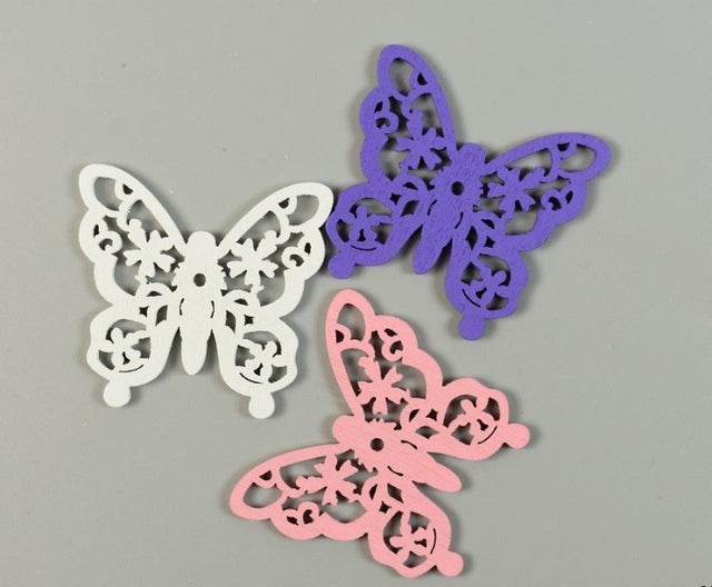 Fig. fluturi 4,5cm S/20 alb/roz/mov