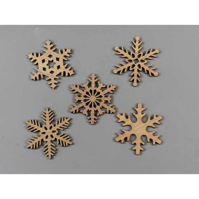 Fulgi de zapada din lemn 4cm natur