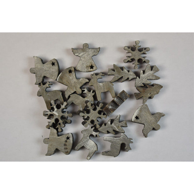 Fig.Craciun mixte din lemn 2.5cm S/20 gri