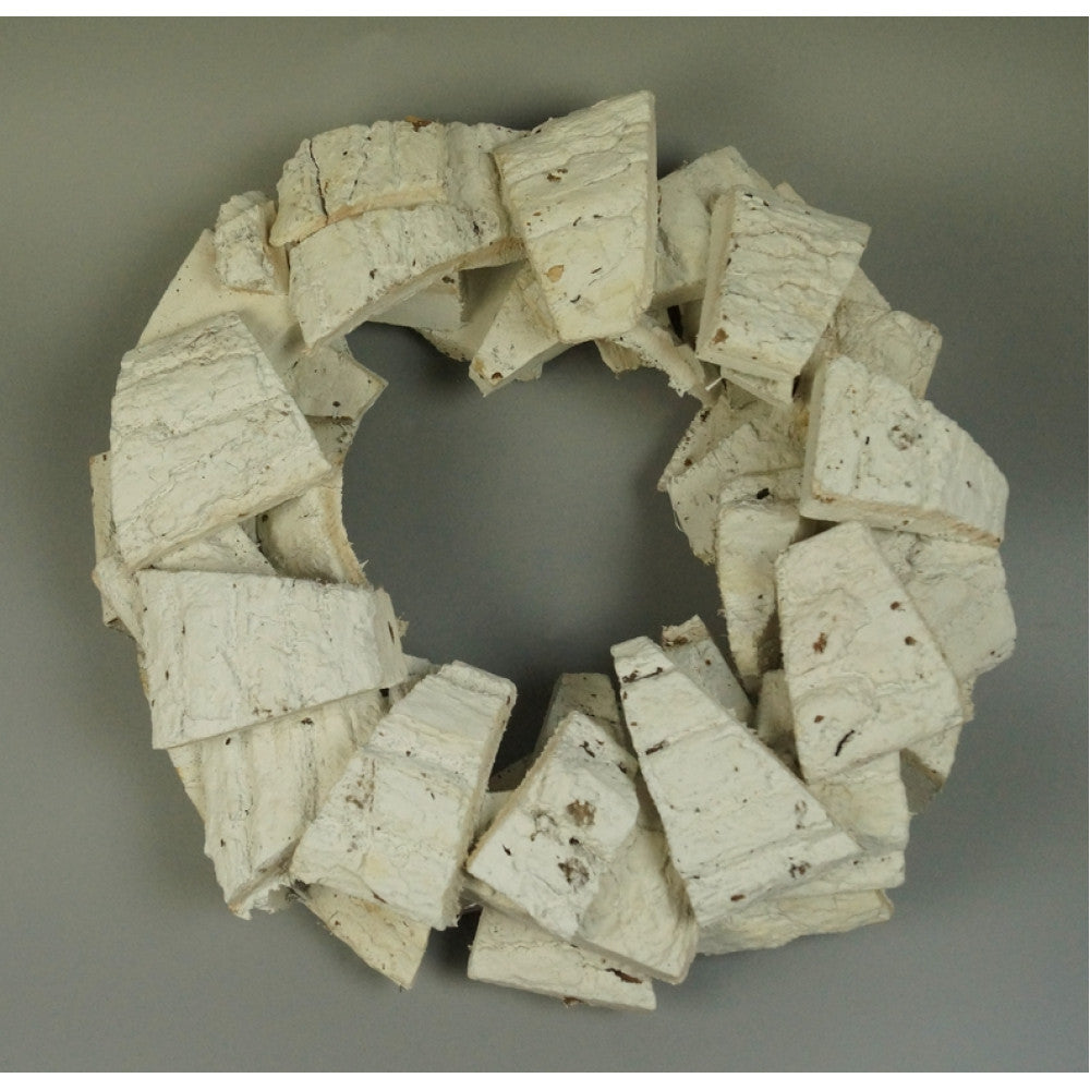 Coronita din bucati de salcie 25cm vopsit alb