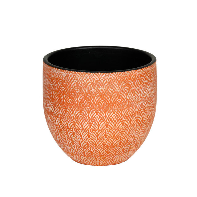 Bol ceramic Alvito 18x16cm portocaliu/negru