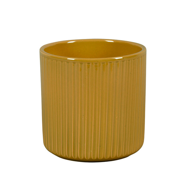 imagine produs Vas ceramic cilindru Helsinki Line 13,5x13,2cm okker