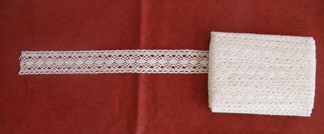 Dantela crosetata 3.5cmX9.1m alb