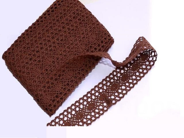 Dantela crosetata 4cmx9.1m maro