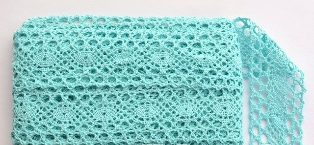 Dantela crosetata 4cmx9.1m menta