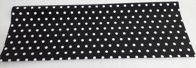 Folie polip.cu buline mediu S/5 negru/alb