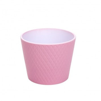 Vas ceramic 13cm Harlekin roz mat