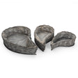 imagine produs Set bol din nuiele forma inima 49x30x10cm S/3 gri