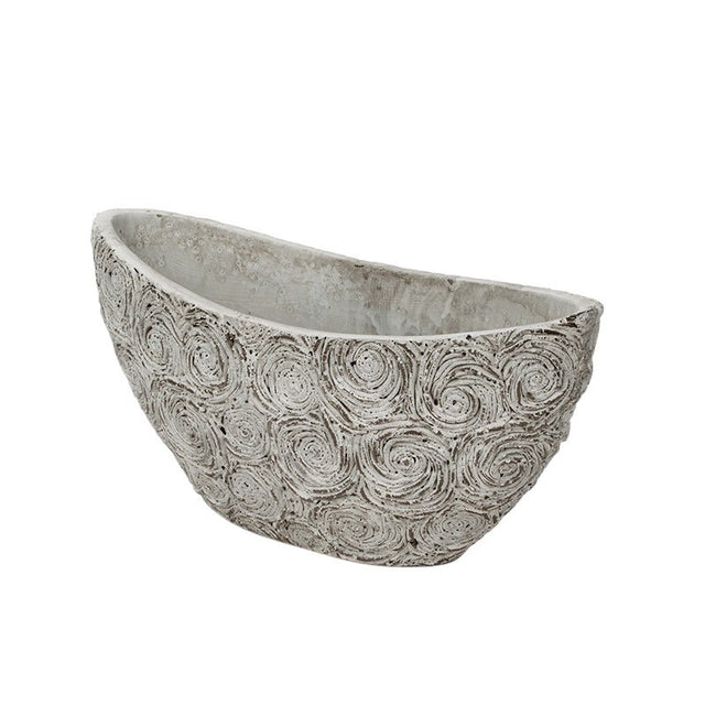 imagine produs Bol Barcuta Rose Din Piatra 30x12x13/15cm Gri