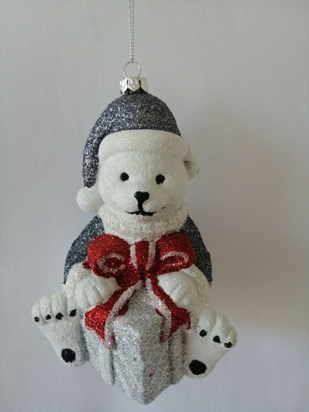 imagine produs Figurina urs polar cu cadou de agatat 13cm