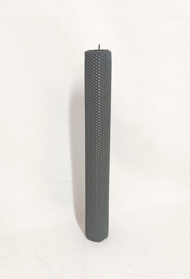 imagine produs Lumanare botez din ceara naturala 42x5.5cm gri