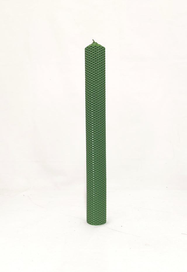 imagine produs Lumanare botez din ceara naturala 42x4.5cm verde